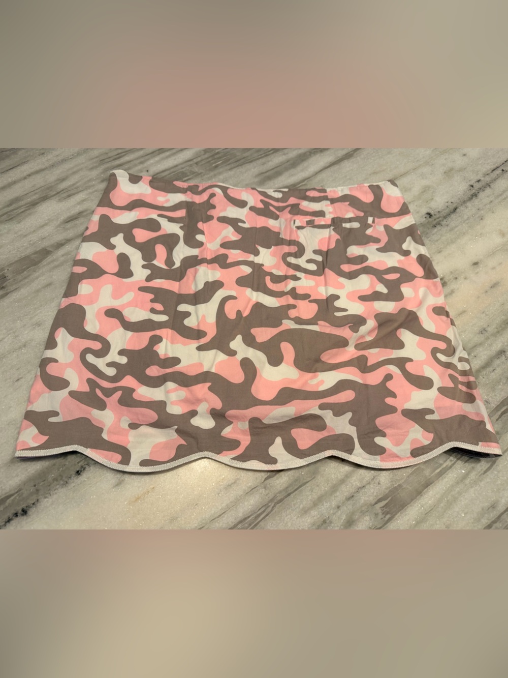 Pink & Brown Camo Scalloped Hem Skirt - Picture 4 of 10